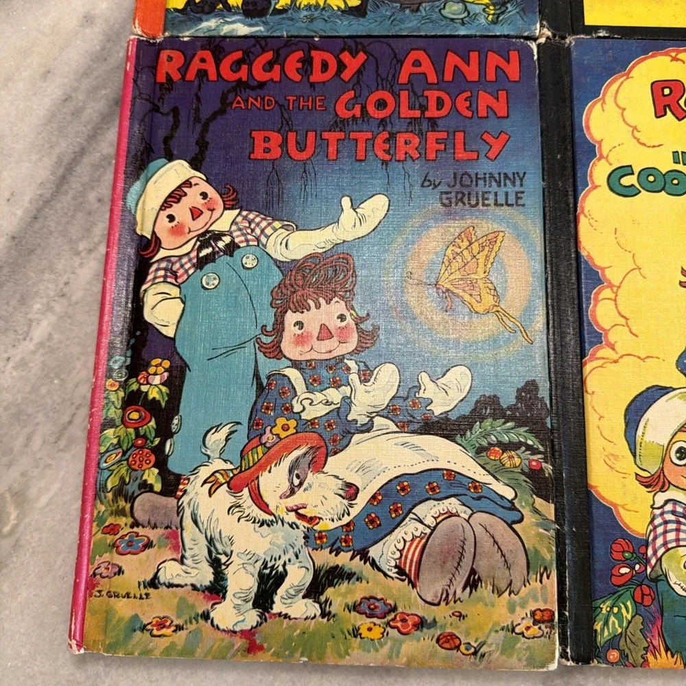Lot 12 Vintage Raggedy Ann & Andy Children's Books 1930-1961 Johnny Gruelle GW21